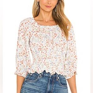 1.State Floral Smocked Top, Small, NWOT